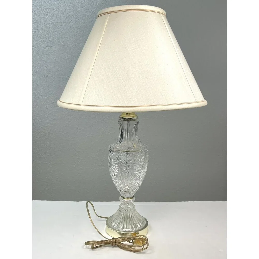 VTG ROBERT ABBEY Hollywood Regency Cut Crystal & Goldtone 27